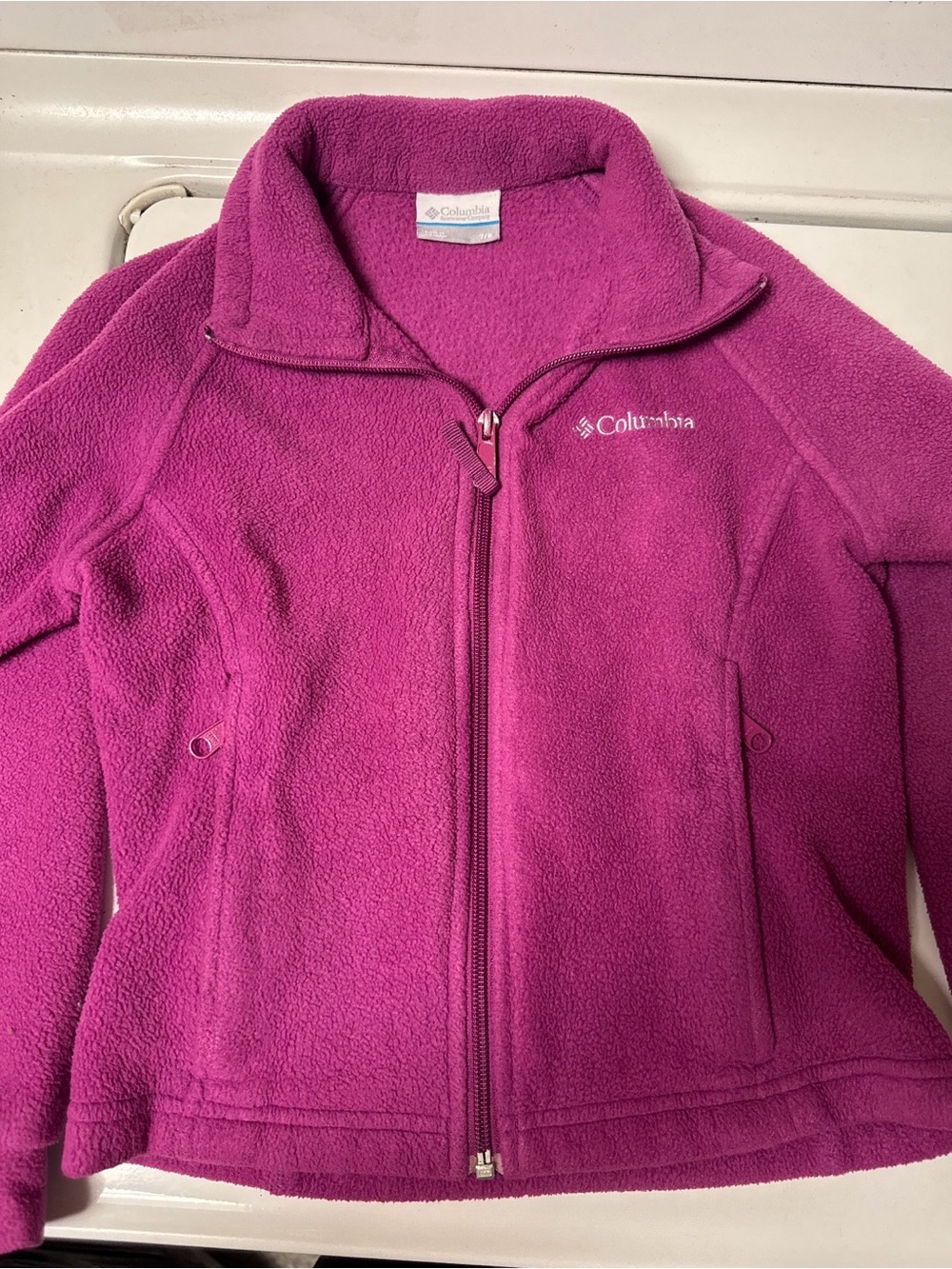 Columbia Girls' Magenta Full-Zip Fleece Jacket